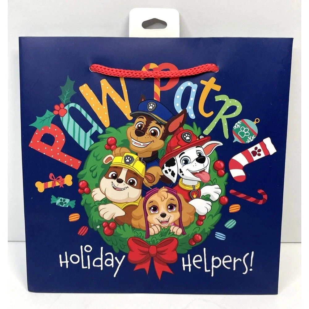 Lot Set PAW PATROL Christmas Gift Bags (2) & Hanging Tags (2 Packs of 10)